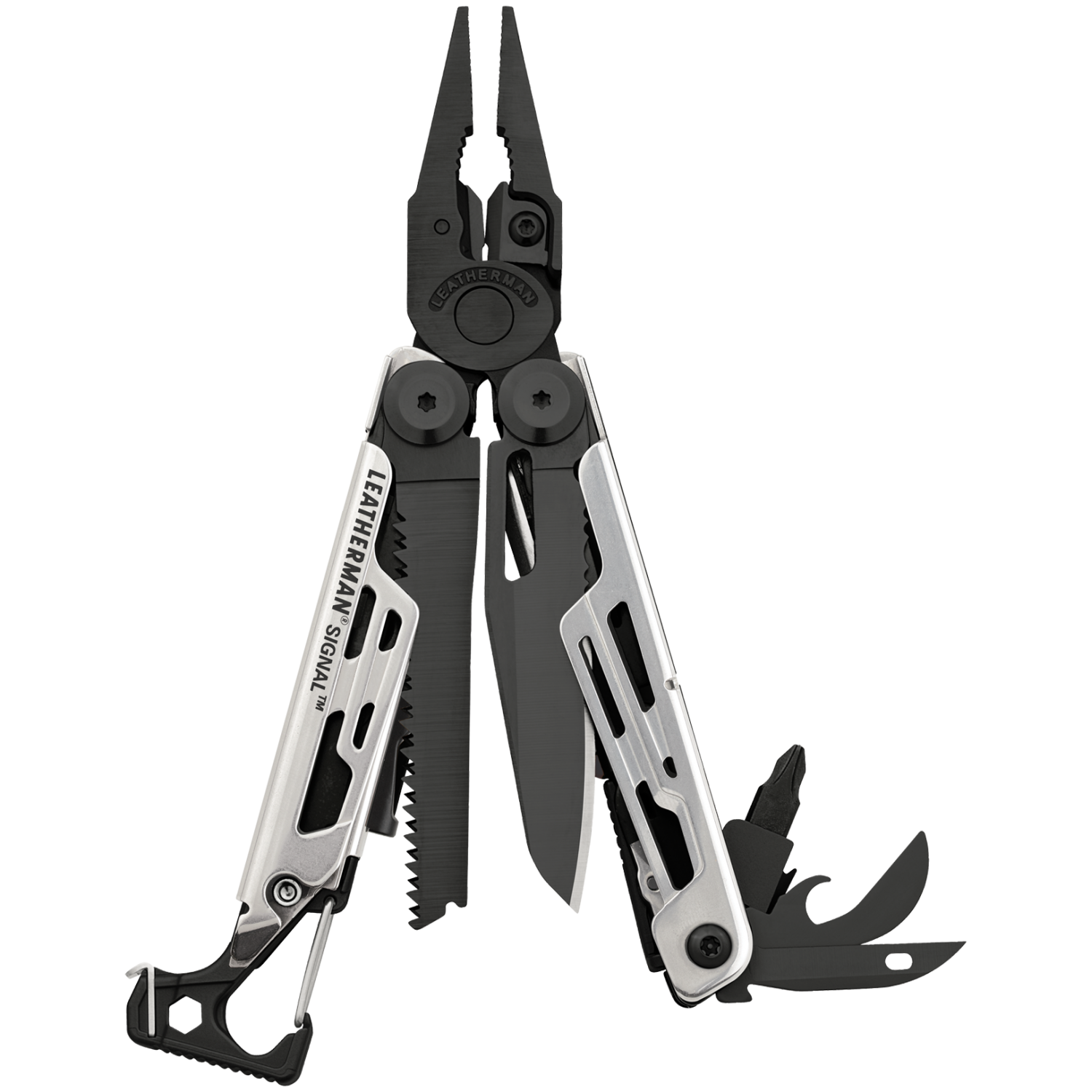 Leatherman black store and silver signal