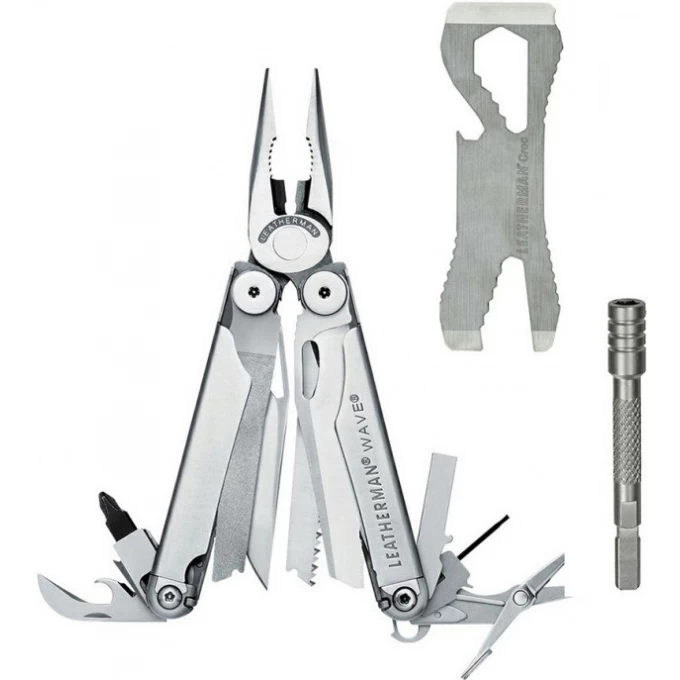 Мультитул LEATHERMAN WAVE + CROC + BIT DRIVER EXTENDER + нейлоновый чехол 831878 Мультитул LEATHERMAN WAVE + CROC + BIT DRIVER EXTENDER + нейлоновый чехол 831878
