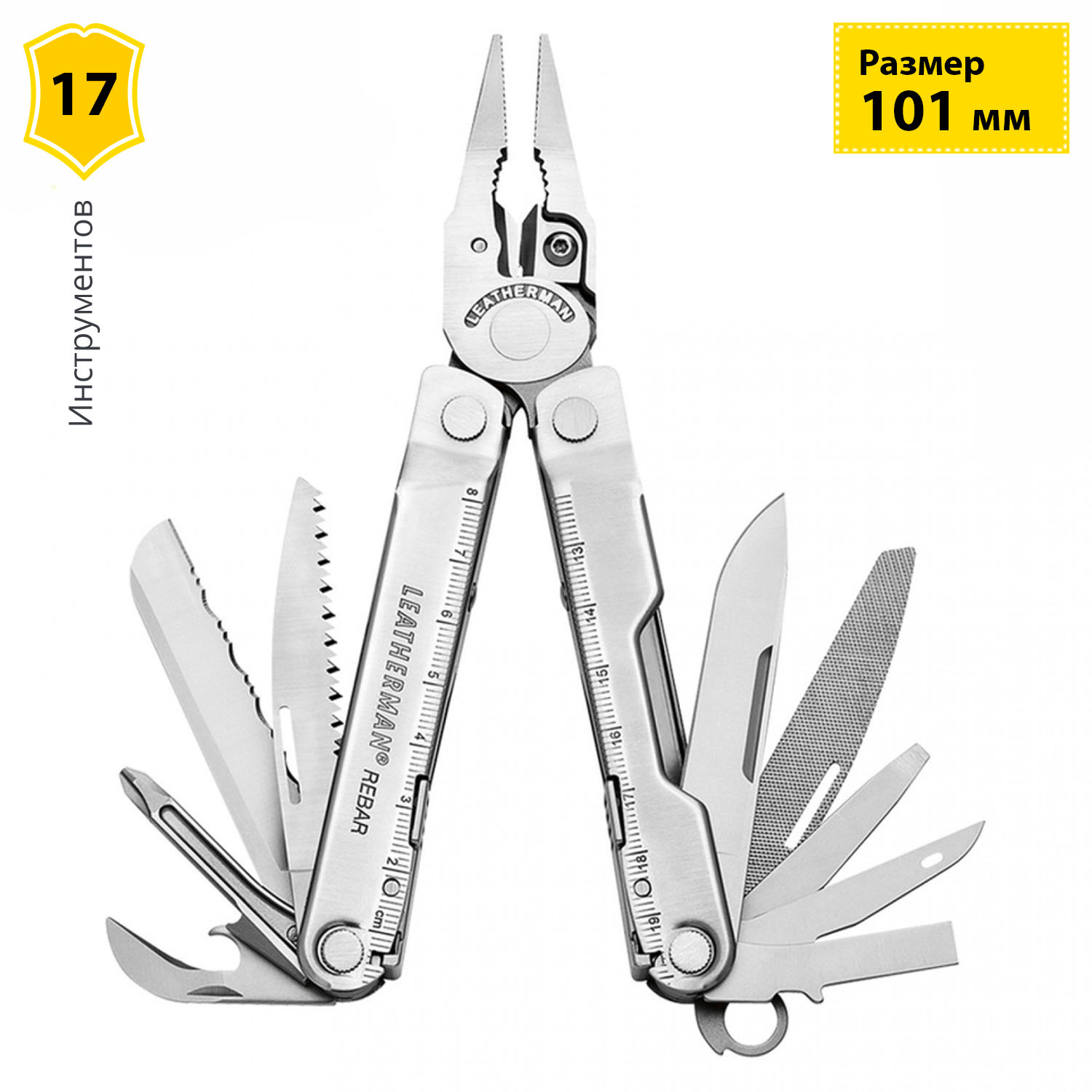 мультитул Leatherman Rebar в сложенном виде с выемками на раме